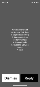 Dial *303# on your Airtel line